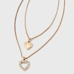 Texture Heart Charm Multi-Strand Necklace - Wild Fable™ Gold -Wild Fable™ GUEST 75314bf1 f4d3 4008 a496 c0136ed3f8e3