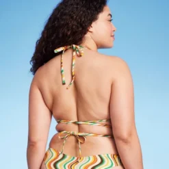 Women's Tie-Front Triangle Bikini Top - Wild Fable™ Multi Striped -Wild Fable™ GUEST 757382b6 2f35 4385 b397 6f4b95421117