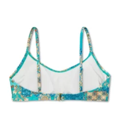 Women's Scoop Front Bralette Bikini Top - Wild Fable™ Blue Patchwork Print -Wild Fable™ GUEST 757ef835 f2ee 4b6a 991e 60c0c3e96ff4