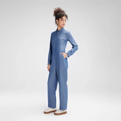 Women's Long Sleeve Denim Jumpsuit - Wild Fable™ 3 Women's Long Sleeve Denim Jumpsuit - Wild Fable™ - Image 3