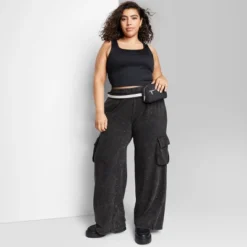 Women's High-Rise Wide Leg Fleece Cargo Pants - Wild Fable™ -Wild Fable™ GUEST 79dff6e6 dbb1 40e9 8490 70f6ab4ae70b