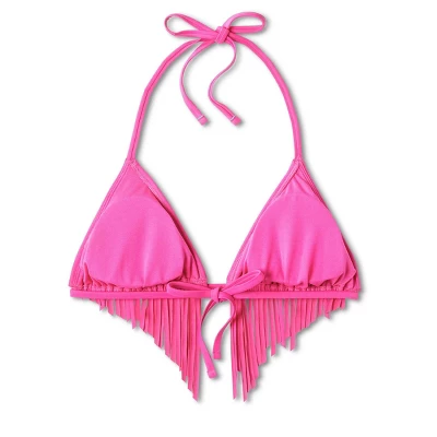 Women's Fringe Detail Triangle Bikini Top - Wild Fable™ Magenta 6 Women's Fringe Detail Triangle Bikini Top - Wild Fable™ Magenta - Image 6