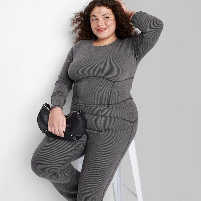 Women's Long Sleeve Corset Seam T-Shirt - Wild Fable™ 3 Women's Long Sleeve Corset Seam T-Shirt - Wild Fable™ - Image 3