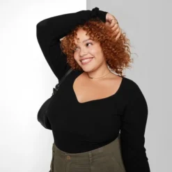 Women's Long Sleeve Sweetheart Neck Seamless Shirt - Wild Fable™ -Wild Fable™ GUEST 82a6024a acd4 442a 929f d3167c0a4fbb