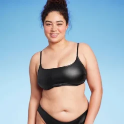 Women's Faux Leather Bralette Bikini Top - Wild Fable™ Black -Wild Fable™ GUEST 83371587 cc83 4082 99c6 0c6e4823f994