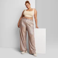 Women's Wide Leg Glitter Trouser Pants - Wild Fable™ Copper -Wild Fable™ GUEST 84b6a156 7b96 4cf2 ad65 02e5b9b05dab