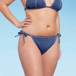 Women's Denim Textured Scoop Front High Leg Cheeky Bikini Bottom - Wild Fable™ Denim Blue 9 Women's Denim Textured Scoop Front High Leg Cheeky Bikini Bottom - Wild Fable™ Denim Blue -Wild Fable™ GUEST 8821e15e 08c7 45d0 a6df 35e01531dcfb