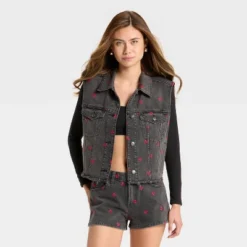 Women's Denim Oversized Trucker Vest - Wild Fable™ Black Wash -Wild Fable™ GUEST 884ba6e2 f9df 4e0c 85fe 99e7b1e237be