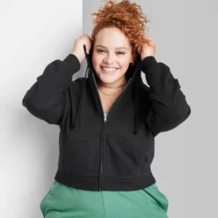 Women's Cropped Zip-Up Hoodie - Wild Fable™ -Wild Fable™ GUEST 89666829 61be 44a4 a21b 16b8d85d08ad