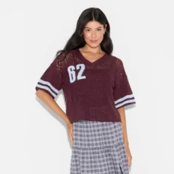 Women's Short Sleeve Jersey Pullover Sweater - Wild Fable™