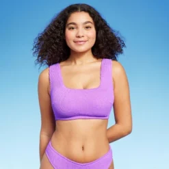 Women's Pucker Square Neck Wide Strap Bralette Bikini Top - Wild Fable™ -Wild Fable™ GUEST 89891193 a216 43a3 93ad fa415eea7250