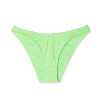 Women's Terry Textured High Leg Cheeky Bikini Bottom - Wild Fable™ Green 5 Women's Terry Textured High Leg Cheeky Bikini Bottom - Wild Fable™ Green - Image 5