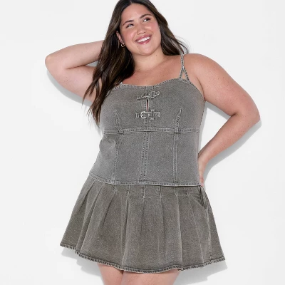 Women's Denim Buckle Corset Tank Top - Wild Fable™ Gray Wash 4 Women's Denim Buckle Corset Tank Top - Wild Fable™ Gray Wash - Image 4