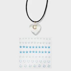 Acrylic Heart With Face Gems Pendant Necklace - Wild Fable™ Clear/Black -Wild Fable™ GUEST 909fc408 e166 4c2d a23c 49eef3e18313