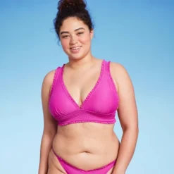 Women's Smocked Detail Longline Bikini Top - Wild Fable™ Purple -Wild Fable™ GUEST 93f35464 1f9d 4868 9c78 ae954c5ab1c6