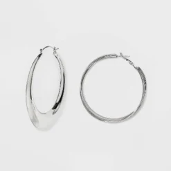 Twisted Chunky Hoop Earring Set 3pc - Wild Fable™ Silver