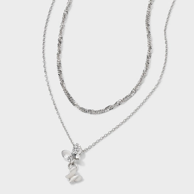 Butterfly Pendant Necklace - Wild Fable™ Silver 4 Butterfly Pendant Necklace - Wild Fable™ Silver - Image 4