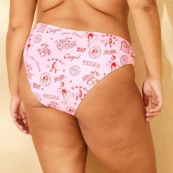 Women's Low-Rise High Leg Cheeky Bikini Bottom - Wild Fable™ Pink And Red Cowgirl Print