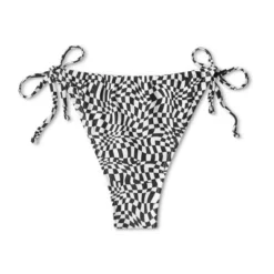 Women's Side-Tie Adjustable Coverage Ultra High Leg Bikini Bottom - Wild Fable™ Black/White Check Print -Wild Fable™ GUEST 995f38bf ec1a 4b42 a052 72ac0207fc71