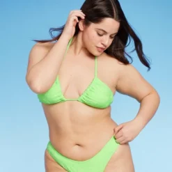 Women's Terry Textured U-Neck Multi-Way Bralette Bikini Top - Wild Fable™ Tropical Green -Wild Fable™ GUEST a309b754 293d 4983 8e44 cd10635dae70