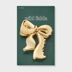 Shiny Bow Claw Hair Clip - Wild Fable™ Gold