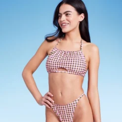 Women's Cut Out High Neck Bikini Top - Wild Fable™ Multi Check Print -Wild Fable™ GUEST a69dca72 250c 458a b6cd 222df6076fc8