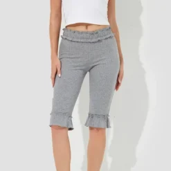 Women's High-Rise Ruffle Slim Leg Capri Tights - Wild Fable™ Heather Gray -Wild Fable™ GUEST aabc9825 a777 426b a946 82df238d2da8