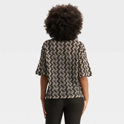 Women's Knit Elbow Sleeve V-Neck Polo Shirt - Wild Fable™ 1 Women's Knit Elbow Sleeve V-Neck Polo Shirt - Wild Fable™