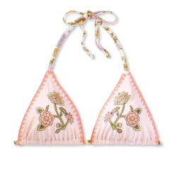 Women's Embroidered Detail Triangle Bikini Top - Wild Fable™ Multi Floral Print -Wild Fable™ GUEST ab9a1794 8ff8 4f4f 95f1 00528fd26c79
