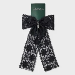 Wide Lace Hair Barrette With Boot Charm - Wild Fable™ Black: Fashion Accessory, Polyester & Cotton