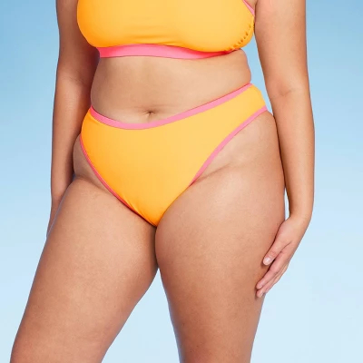 Women's Colorblock Ultra High Leg Extra Cheeky Bikini Bottom - Wild Fable™ Orange/Pink 8 Women's Colorblock Ultra High Leg Extra Cheeky Bikini Bottom - Wild Fable™ Orange/Pink - Image 8
