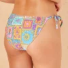 Women's Low-Rise Cheeky Side-Tie Bikini Bottom - Wild Fable™ Pink Sun/Palm Print