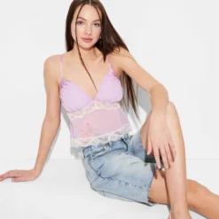 Women's Lace Trim Tank Top - Wild Fable™ Pink Floral -Wild Fable™ GUEST b595b376 1169 44f4 a1b1 7e7ab566ac88