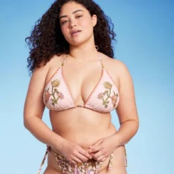 Women's Embroidered Detail Triangle Bikini Top - Wild Fable™ Multi Floral Print -Wild Fable™ GUEST bbe5b68f 1e5d 491d 9195 36be47fc09e7