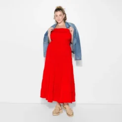 Women's Smocked Tiered Maxi A-Line Dress - Wild Fable™ Red -Wild Fable™ GUEST bc001b7c a9c2 41ac ac43 be9155a40ffb
