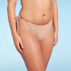 Women's Chain Detail Side-Tie Adjustable Coverage Bikini Bottom - Wild Fable™ Brown -Wild Fable™ GUEST bd183825 160d 4020 9a34 258462e54e57