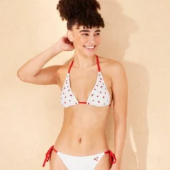 Women's Embroidered Cherry Tall Triangle Bikini Top - Wild Fable™ White/Red -Wild Fable™ GUEST be3c514a e1ef 4a17 9fc6 b66bc529ece0