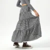 Women's Elastic Waistband Maxi Skirt - Wild Fable™ Black Gingham
