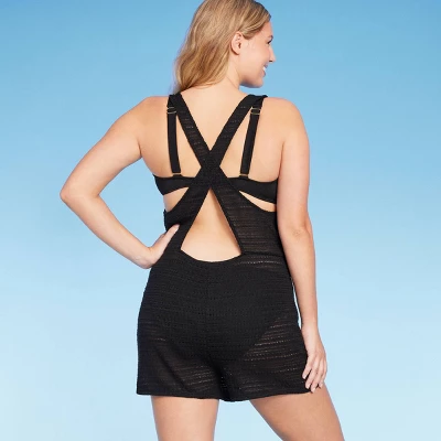 Women's Crochet Cover Up Romper - Wild Fable™ Black 1 Women's Crochet Cover Up Romper - Wild Fable™ Black