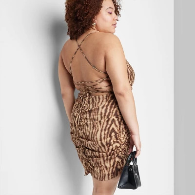 Women's Lace-Up Back Satin Mini Bodycon Dress - Wild Fable™ 5 Women's Lace-Up Back Satin Mini Bodycon Dress - Wild Fable™ - Image 5