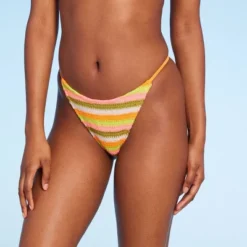 Women's Extra Cheeky Extra High Leg Crochet Bikini Bottom - Wild Fable™ Multi Orange Striped -Wild Fable™ GUEST c16e9bdb fb77 448e a2b6 8f1bf9527087