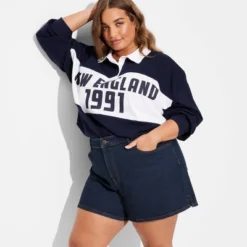 Women's Foundational Curvy Heritage Denim Shorts - Wild Fable™ Dark Wash -Wild Fable™ GUEST c22e0145 ac35 4f17 b785 69f13b1f97b4