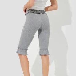 Women's High-Rise Ruffle Slim Leg Capri Tights - Wild Fable™ Heather Gray