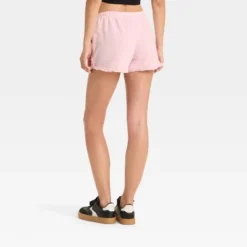 Women's French Terry Mid-Rise Lace Trim Pull-On Shorts - Wild Fable™