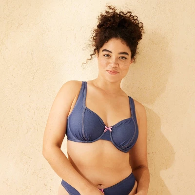 Women's Underwire Bikini Top - Wild Fable™ Blue Denim 3 Women's Underwire Bikini Top - Wild Fable™ Blue Denim - Image 3