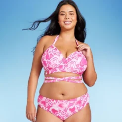Women's Wrap Bralette Bikini Top - Wild Fable™ Pink Heart Print -Wild Fable™ GUEST cbf1d757 25f2 443b 9de8 12f87a7677e9
