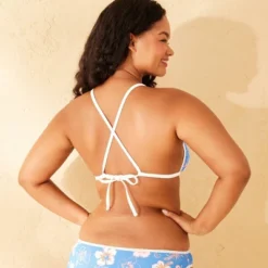 Women's Contrast Binding Triangle Bikini Top - Wild Fable™ Blue Floral Print -Wild Fable™ GUEST cc3607c1 3519 44a6 aa26 e4b1e5dbfd39