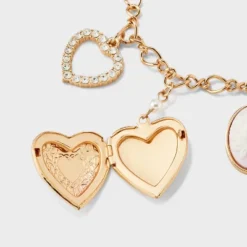 Mixed Heart Charm Necklace - Wild Fable™ Gold -Wild Fable™ GUEST ce3578ef 4d66 431f bdef 79bb1bdcb58d