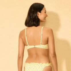 Women's Lace Trim Underwire Bikini Top - Wild Fable™ Yellow/Blue Floral Print