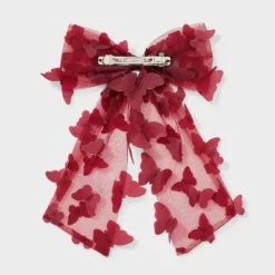 3D Butterfly Bow Hair Barrette - Wild Fable™ Maroon: Fashionable Hair Accessory For Styling And Securing